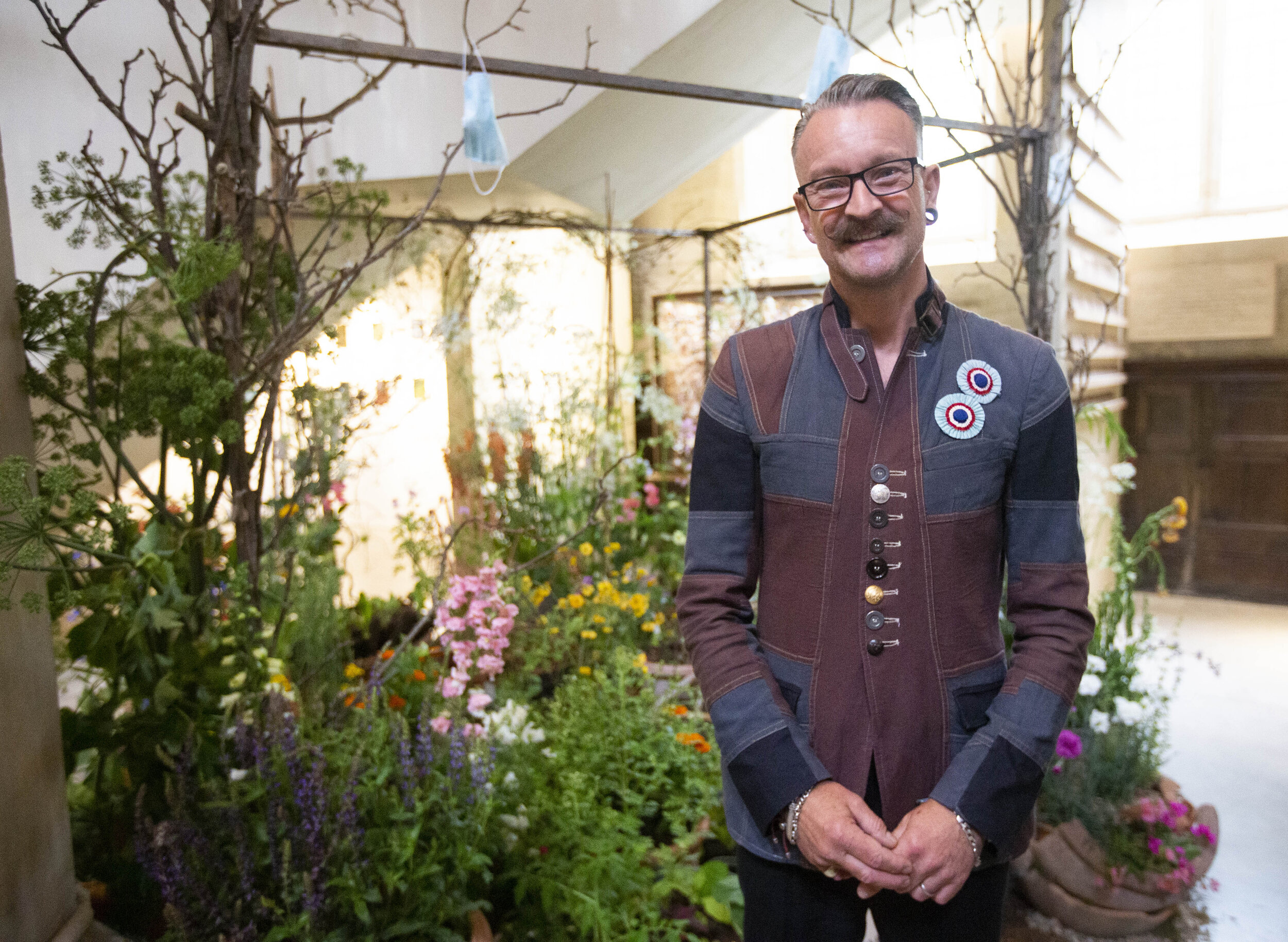 Above: Florist Simon Lycett is exhibiting at The Garden Museum as part of British Flowers Week.