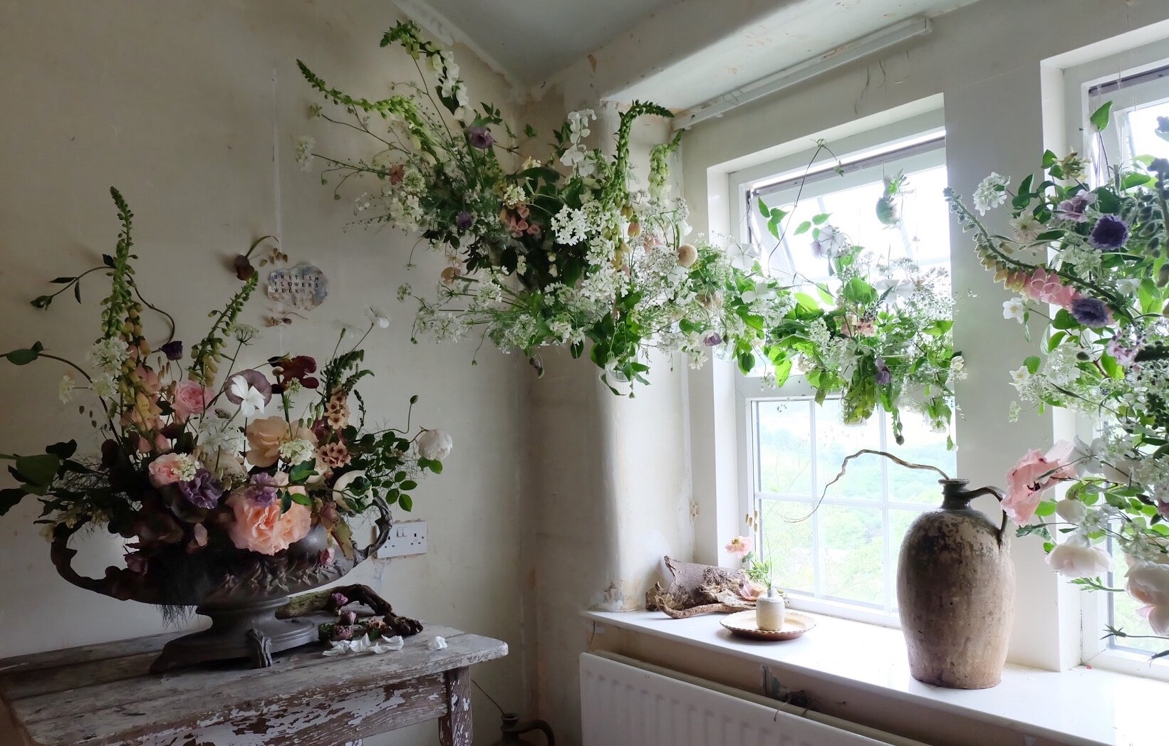 Fiona Pickles of Firenza Floral Design’s British Flowers Week Window.